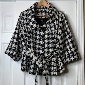 TORRID wool houndstooth belted peplum waist jacket